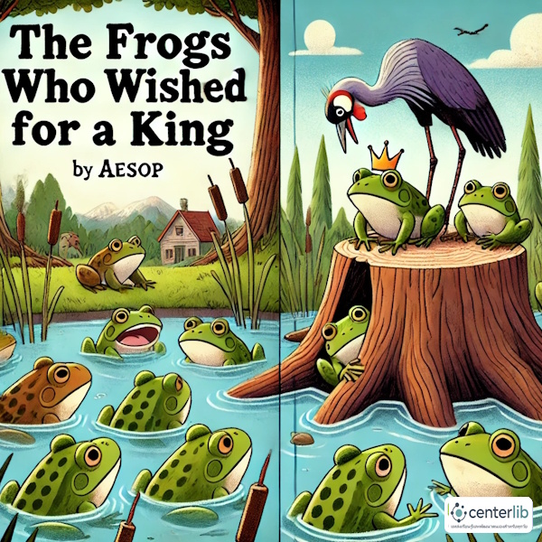 นิทานการ์ตูนสองภาษา เรื่อง The Frogs Who Wished For A King การ์ตูนสำหรับเด็ก ในรูปแบบ นิทานการ์ตูนสองภาษา เรื่อง The Frogs Who Wished For A King